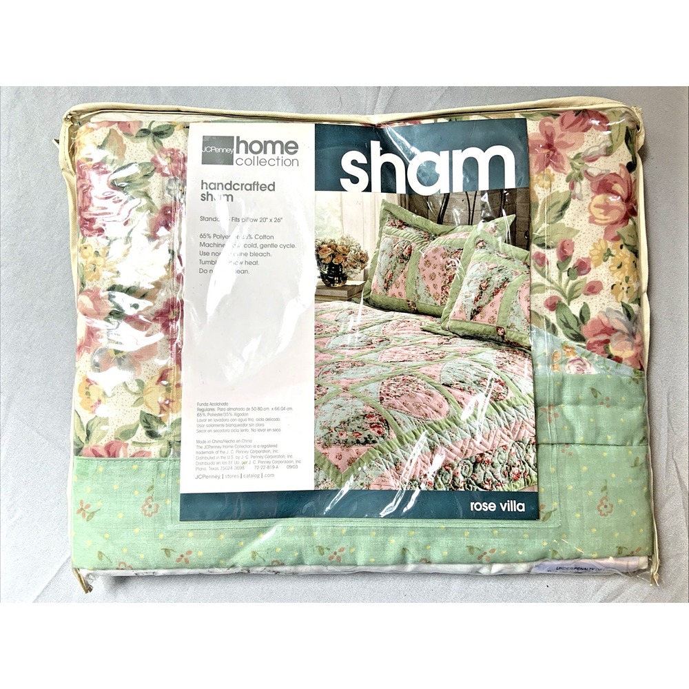 JCPenney Floral Patchwork‎ Sham Standard Cottagecore Rose Villa NWT